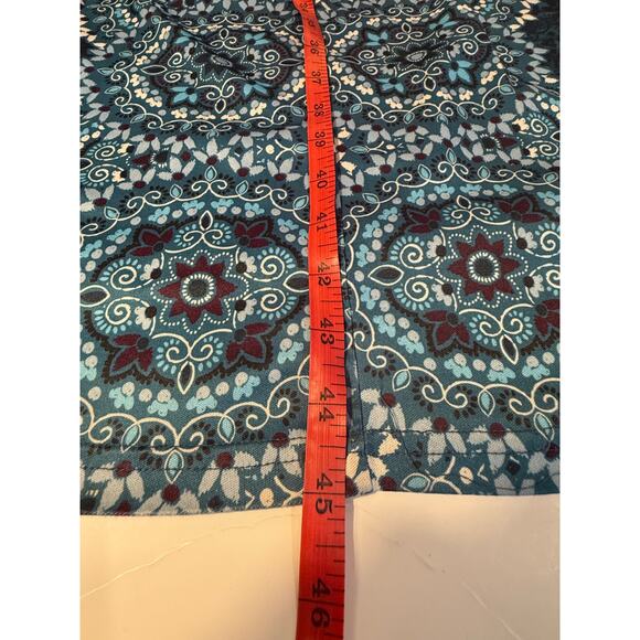 Only Necessities Women’s Plus Dress 18/20 L Blue Teal Boho Print A-Line Midi - Picture 7 of 8